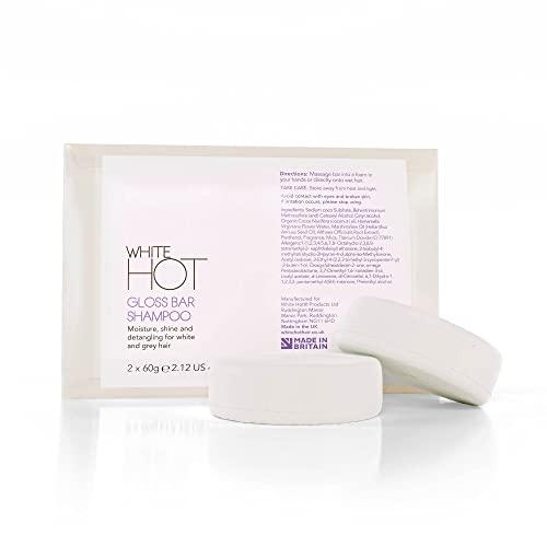 White Hot White Hot Gloss Bar Shampoo Solid Shampoo Bar (2 x shampoo bars) 60g Bright Shine and Silky Soft Silver White