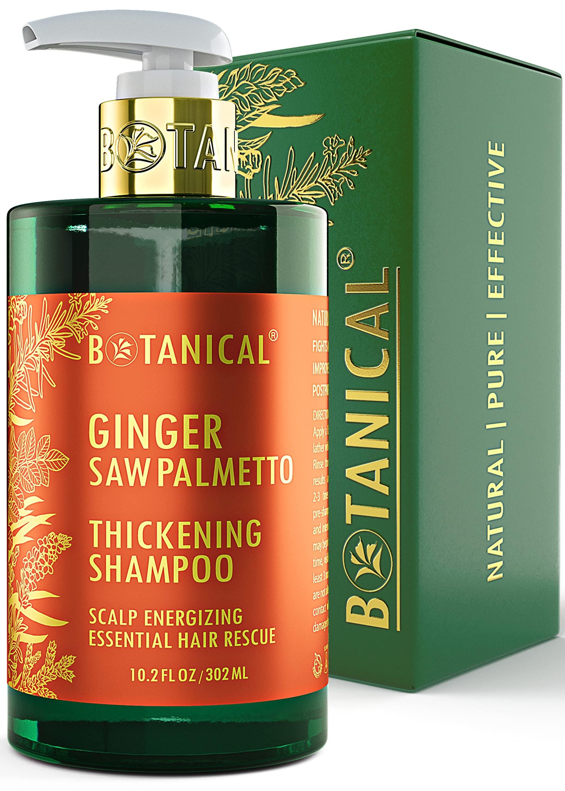 BOTANICAL HAIR GROWTH LAB Botanical Hair Growth Treatment, Thickening Shampoo and Anti-Thinning Conditioner Scalp Energizing Ginger Saw Palmetto Shampoo for Hair Loss, Thickening Products For Women & Men