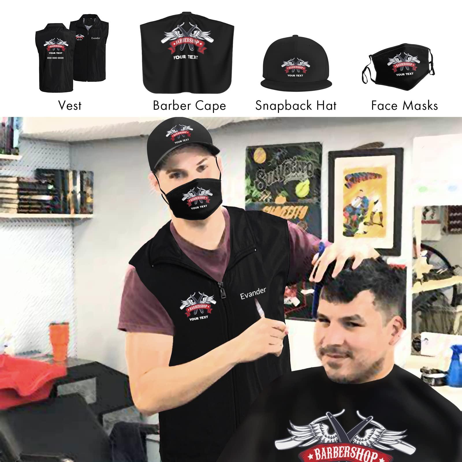 NICTIMEID Custom Barber Smocks Personalized Logo Name Barber Shop Workwear Unisex Work Vest for Hair Salon