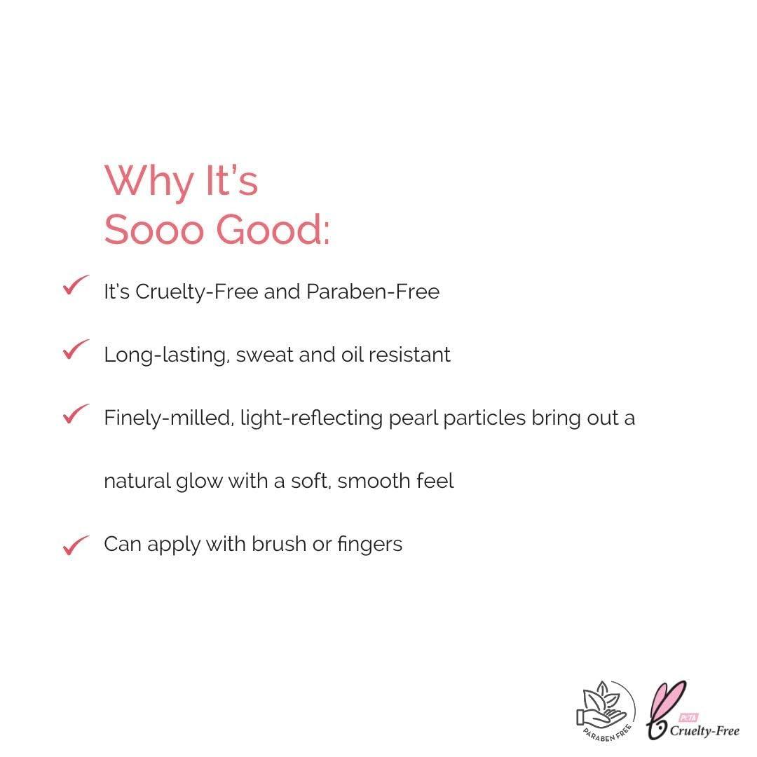 Elizabeth Mott Elizabeth Mott Show Me Your Glow Shimmer Shadow and Highlighter Makeup - Natural Face Glow Makeup - Cruelty Free and Paraben Free - Illuminating Pearl Highlight - Compact Powder Highlighter (10g)