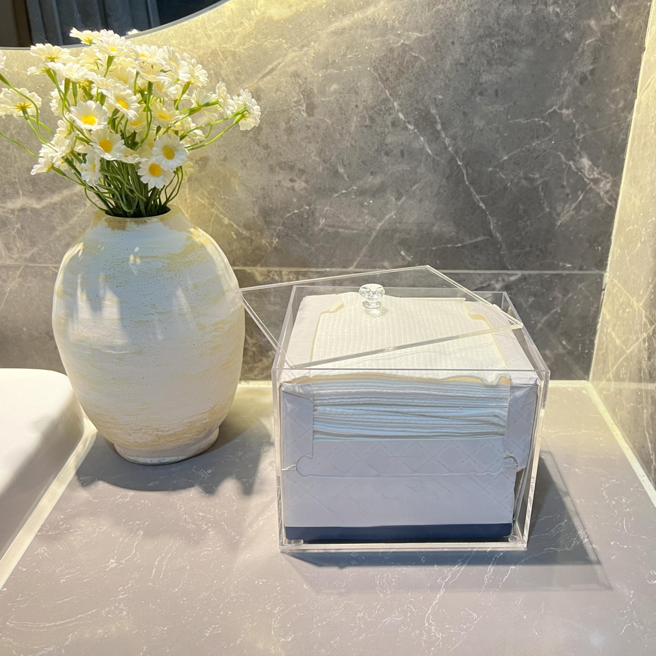 JHJFRAWY JHJFRAWY Disposable Face Towels Holder For Clean Skin Club Face Towels, Acrylic Container Box, Bathroom Towel Storage, Disposable Face Towels Organizer, Towel Holder (Towels Not Included)