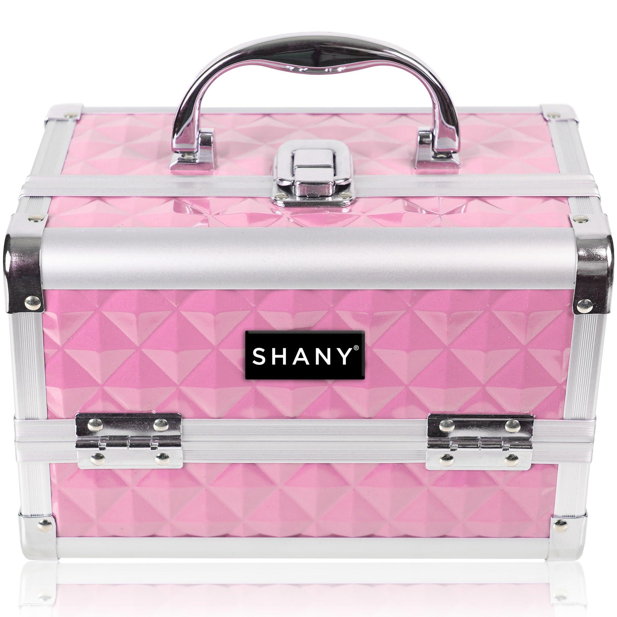 SHANY SHANY Chic Makeup Train Case Cosmetic Box Portable Makeup Case Cosmetics Beauty Organizer Jewelry storage with Locks, Multi trays Makeup Storage Box with Makeup Mirror - Polite PINK