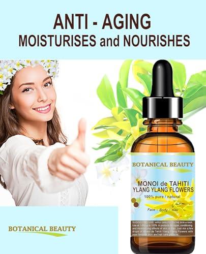 Botanical Beauty Botanical Beauty MONOI de TAHITI YLANG YLANG FLOWERS 100% Pure 4 Fl.oz - 120 ml Pure Natural Virgin Unrefined RAW for FACE, SKIN, BODY, HAIR, NAILS