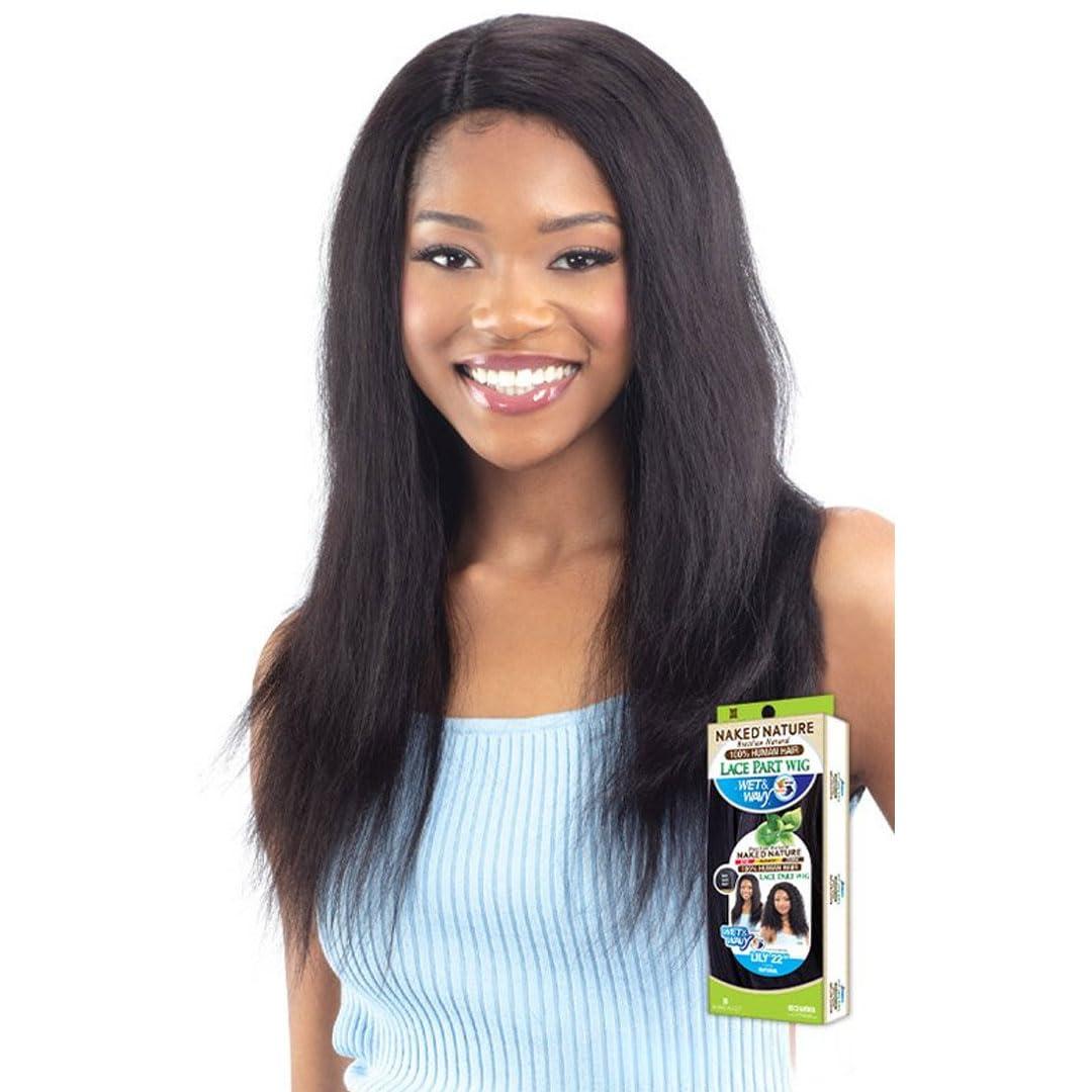 Shake-N-Go Shake-N-Go Naked 100% Brazilian Natural Human Hair Lace Part Wig - Lily 22\" (Color:NATURAL)