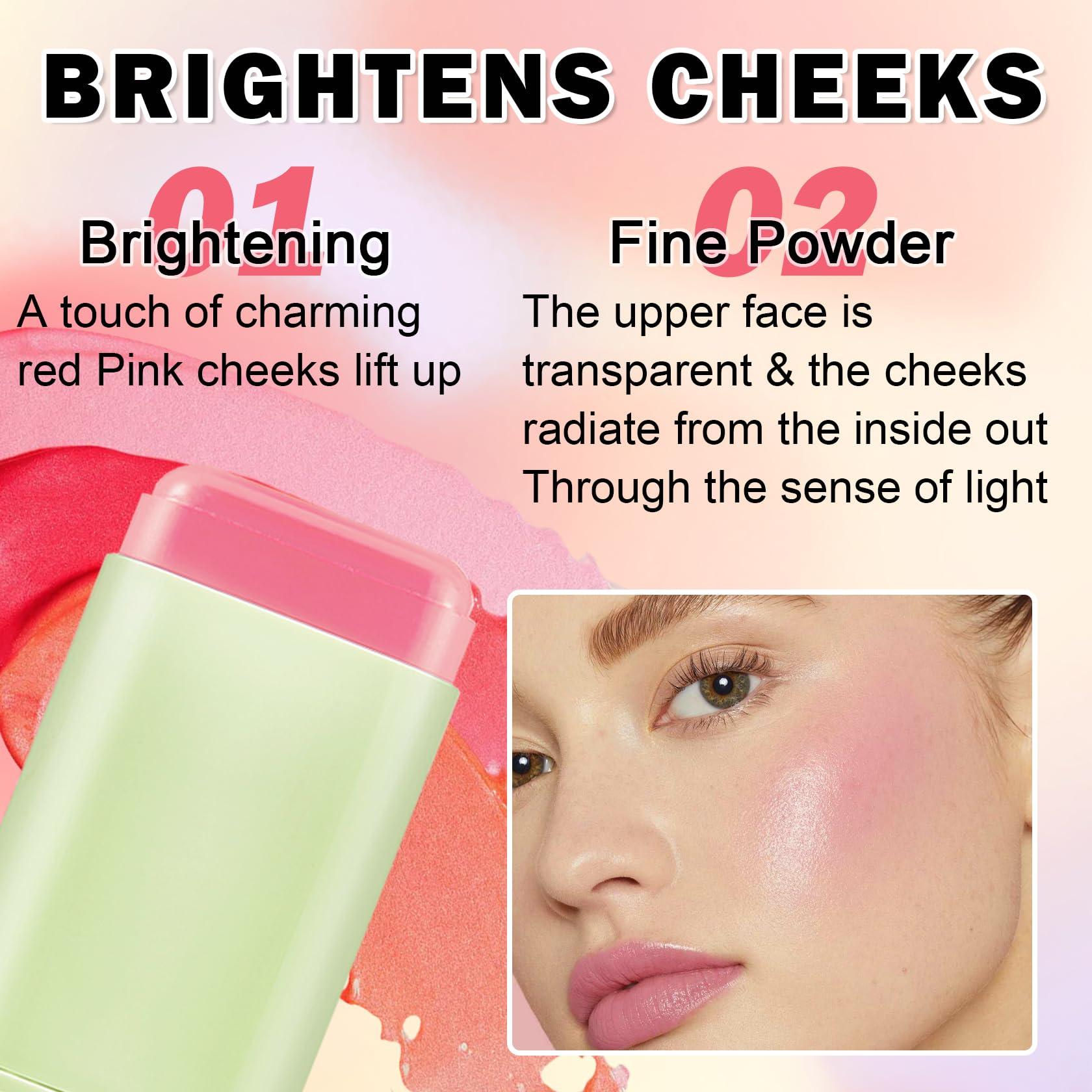 DAMUSI DAMUSI Cream Bronzer Stick Highlighter Stick Face Cream Contour Stick,Makeup Bronzer stick with Brush,Buildable Highlight Contour Makeup for Women (Rich Glow Bronzer Stick)