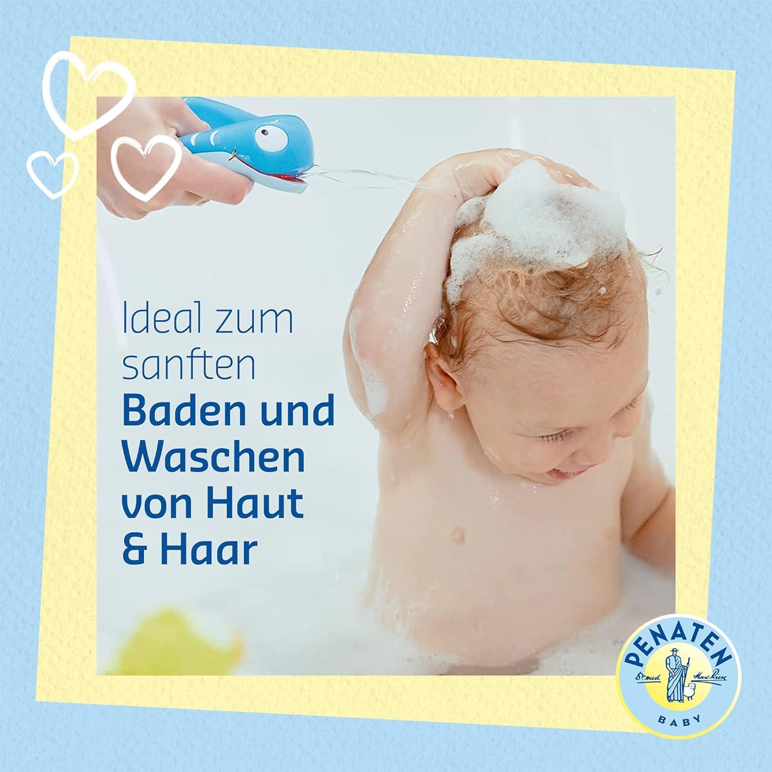Penaten Penaten Bad & Shampoo, sanft reinigendes & pflegendes 2 in 1 Badezusatz Waschgel & Baby Shampoo (1 x 400 ml)