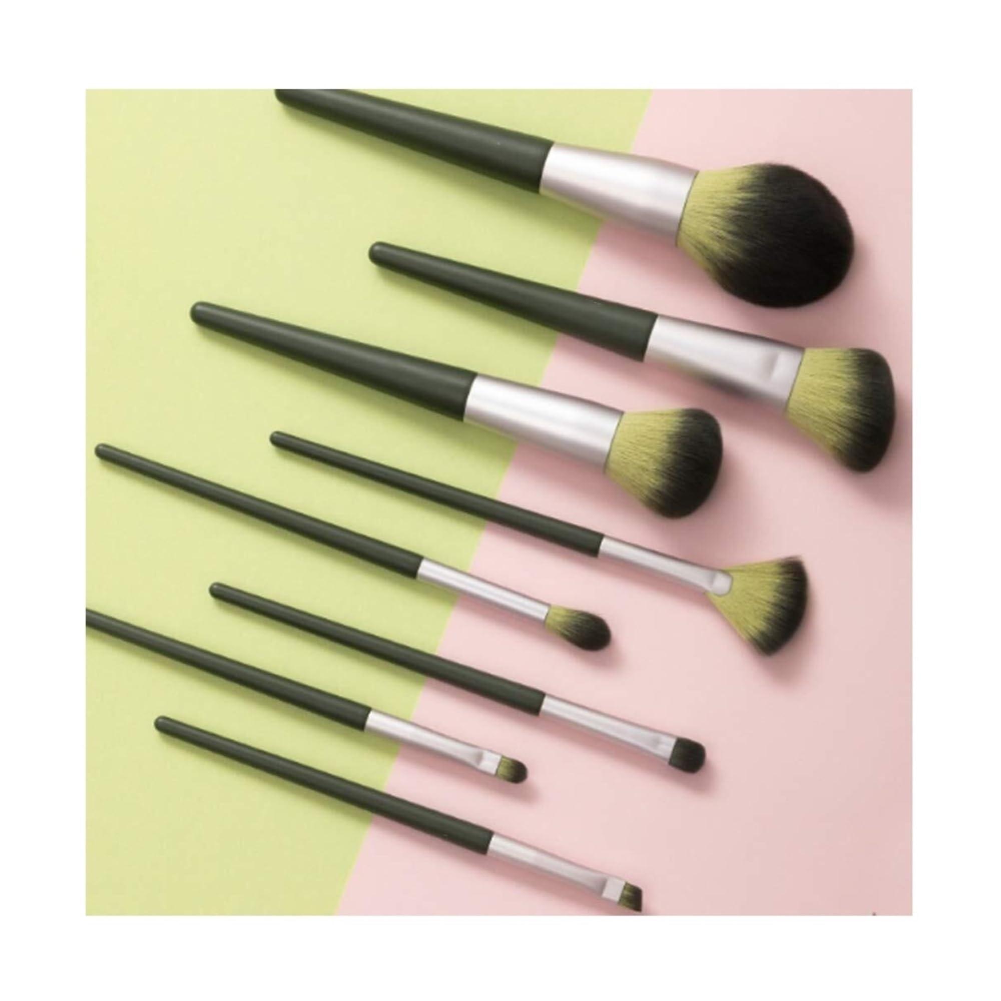 DHAEY Makeup Brush 11 Pieces Green Makeup Brush Set Premium Synthetic Foundation Blending Eyeshadow Make-up Brushes Set Beauty