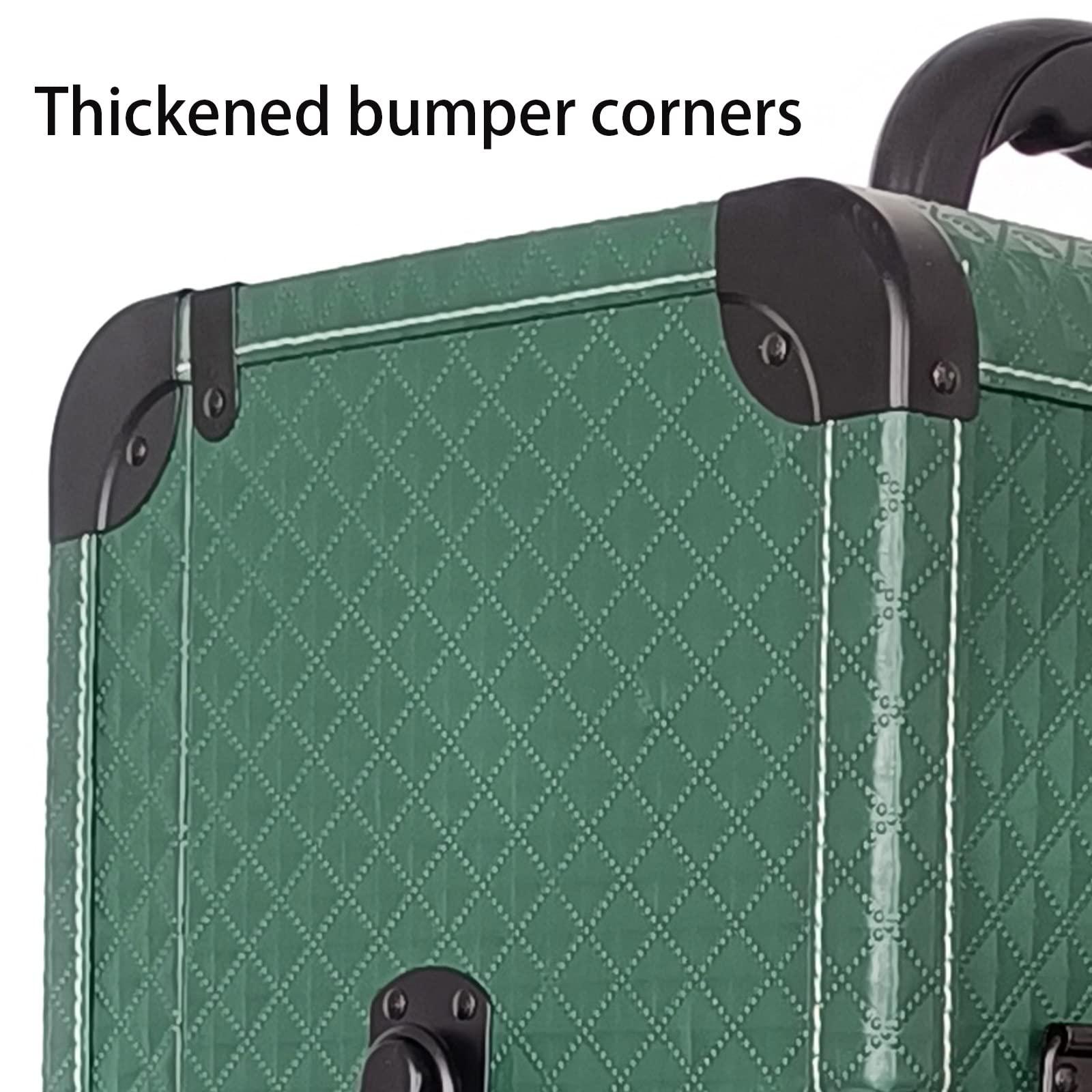 HJXGQJM Rolling Makeup Case Professional Makeup Train Case Makeup Artist Travel Organizer Aluminium Make Up Case, Make Up Artist Train Case Hairdressing Tools Organiser With Wheels, Black cosmetic case ( Colo