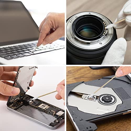 eyxformula 6 Inch Pointed Tips Cotton Swabs - Long Wooden Stick Cotton Buds Pointed Cotton Swabs With Case - Cotton Tipped Applicators For Makeup, Cleaning Gun, Electronics, Hard To Reach Area(400 count)