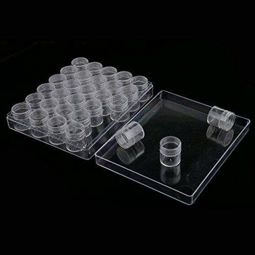 barenx barenx 30 Slot Empty Jar Pots Nail Art Powder Decor DIY Tips Storage Container Case