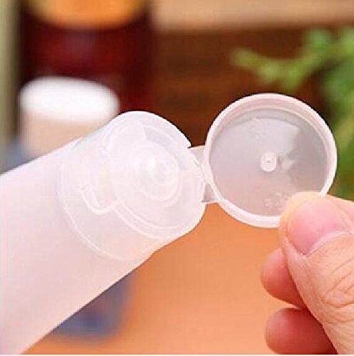 ASTRQLE 10PCS 50ML Clear PE Frosted Empty Refillable Soft Tubes Bottle Packing Sample Container For Shampoo Facial Cleanser Soap Shower Hand Cream Lotion Gel Body Lotion (50ml)