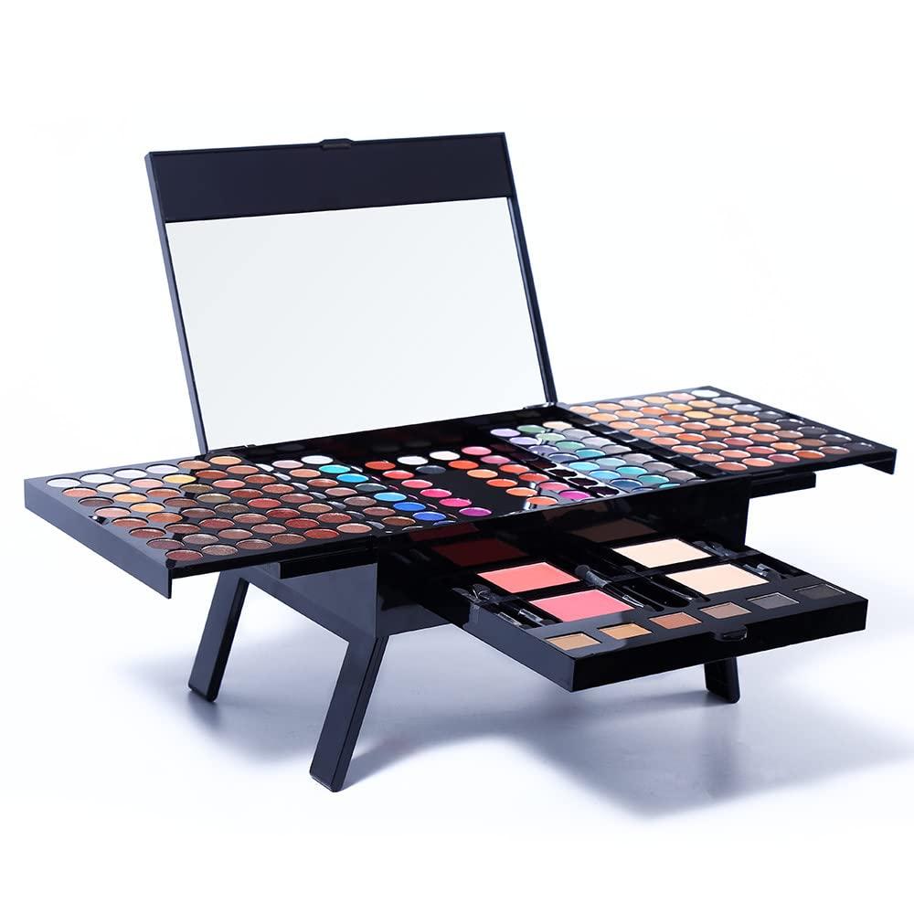 UCANBE Professional Makeup Kit for Women with Mirror All In One Makeup Gift Set for Teens 180 Color Eyeshadow Palette 2 Blush 2 Powder 1 Eyeliner 4 Eyebrow Make Up Sets Matte Shimmer Mixing Pallet Eye Shadow