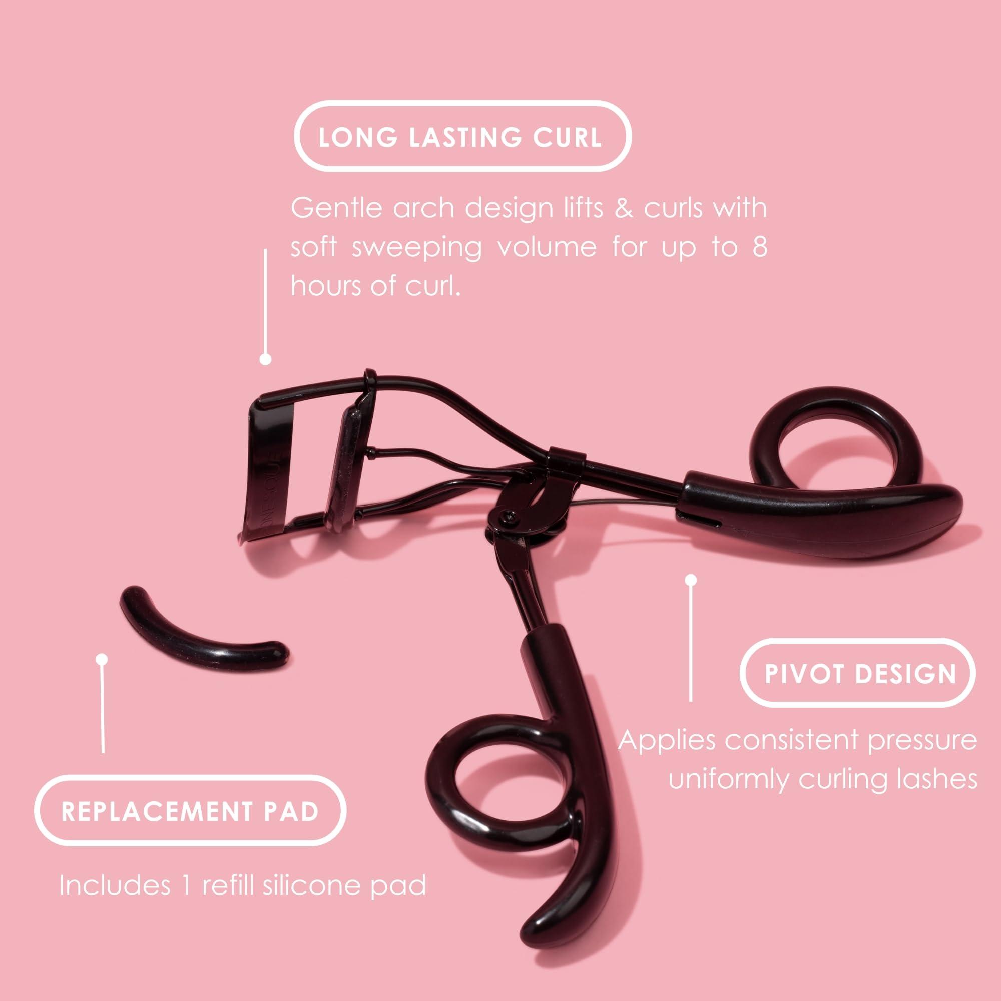 JAPONESQUE JAPONESQUE Pro Performance Lash Curler with Natural Arch for Sweeping Volume on Natural or False Lashes, Holds Curl for up to 8 Hours, Includes 1 Refill Pad