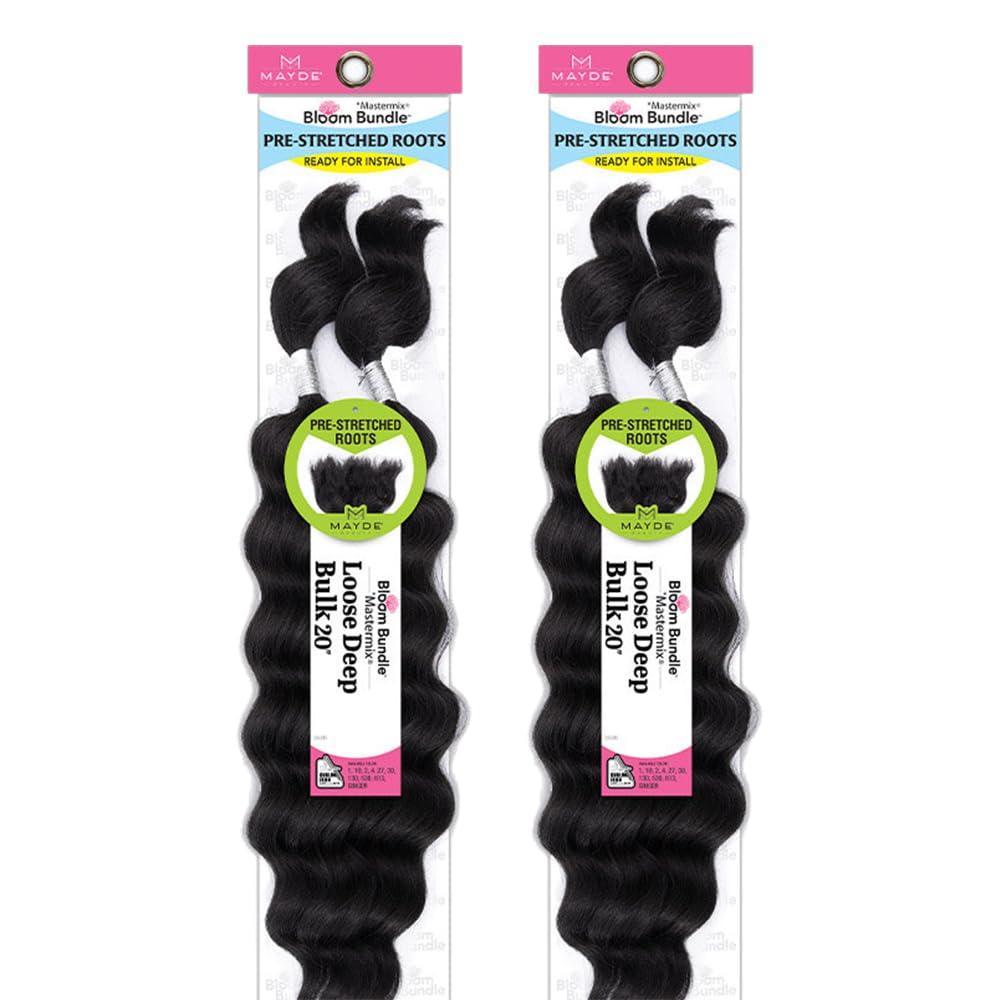 Mayde Beauty Mayde Beauty Bloom Bundle Mastermix Pre-Stretched Hair LOOSE DEEP BULK 20\" (2 Pack, 613 Bleach Blonde)