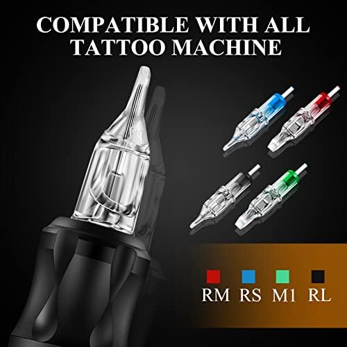 Ruicoo Tattoo Cartridge Needles - 40Pcs Mixed Sizes Tattoo Needles Cartridge Round Shader 3RS 5RS 7RS 9RS for Tattoo Kit and Tattoo Artists