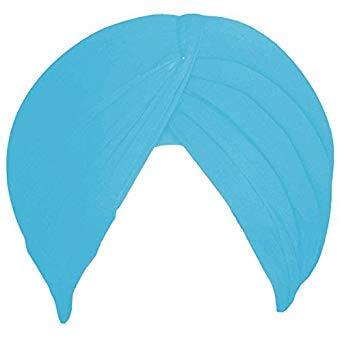 PLANET 007 Planet 007 Traditional Sikh Turban Pagri Punjabi Pagg Dastaar Punjabi Turban Dastar full voile 5.5 meter Light Blue
