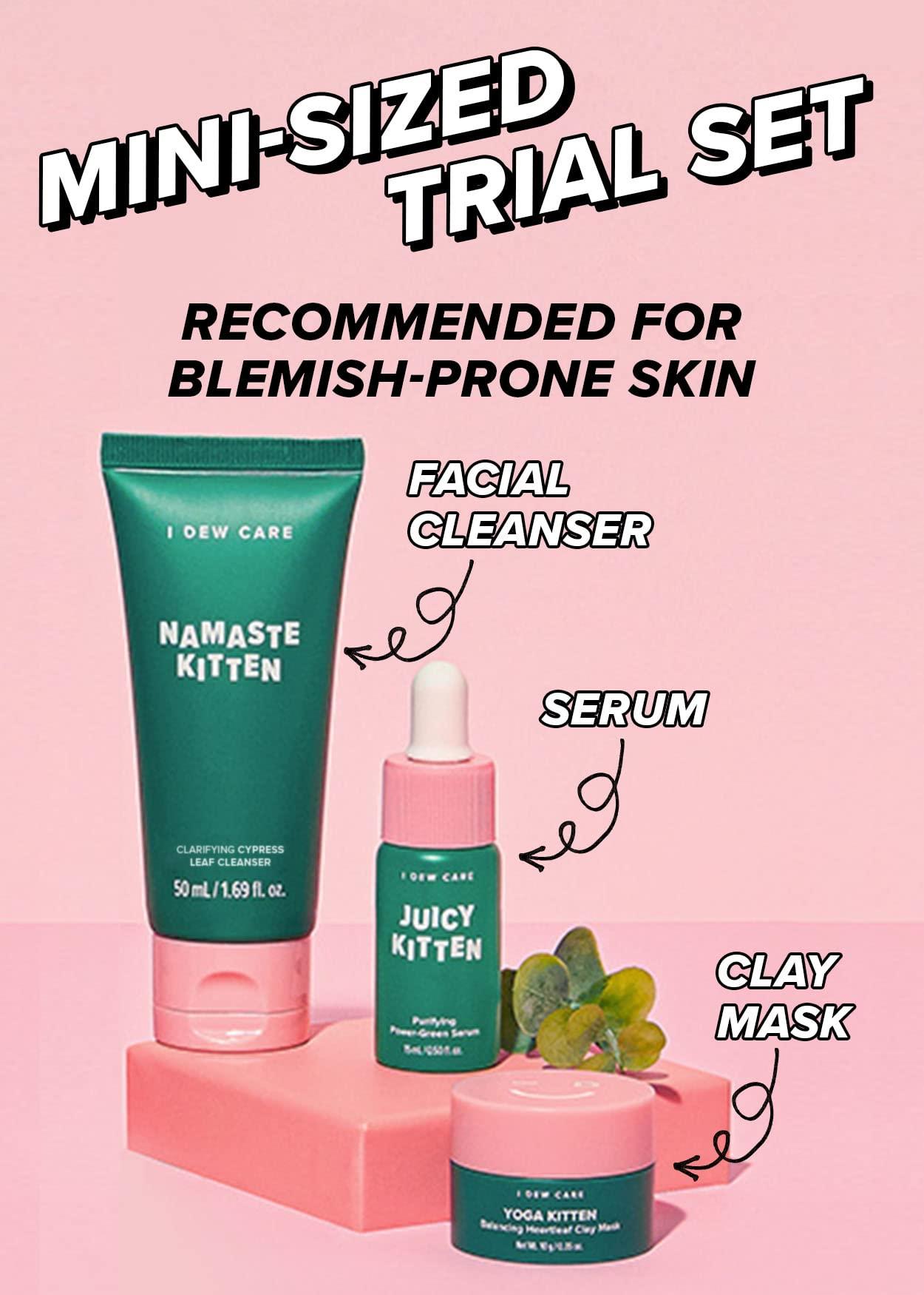 I DEW CARE I Dew Care Skincare Set - Kitten My Balance On + Soft Silicone Face Mask Brush Bundle