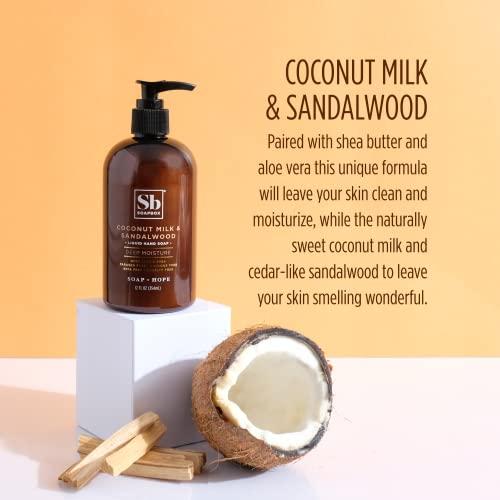 Soapbox Soapbox Liquid Hand Soap, Coconut Milk & Sandalwood, Gentle & Moisturizing Hand Wash for Kitchen and Bathroom, Vegan & Cruelty Free Scented Hand Soap 12 Ounce Pump Bottles (Pack of 3)