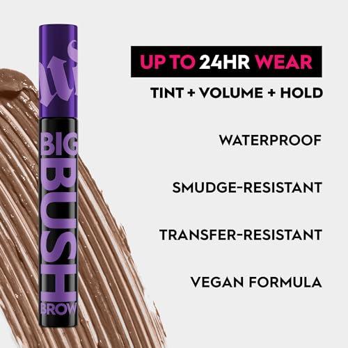 URBAN DECAY Urban Decay Big Bush Volumizing Tinted Brow Gel (Caf Kitty - Warm Medium Brown), Waterproof, Smudge-Resistant, Flake-Resistant, Buildable Brow Gel Fibers, Up to 24 HR Hold - 0.19 fl oz