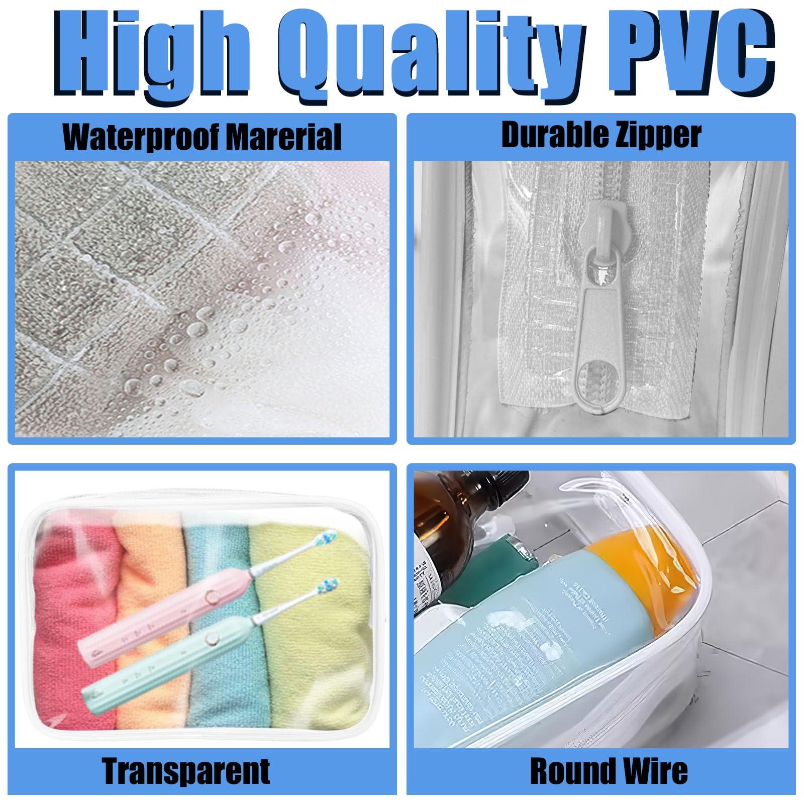 Eilyliafe Eilyliafe 12 Pieces Clear Makeup Bags Bulk, TSA Approved Toiletry Bag for Travel, PVC Waterproof Cosmetic Bag with Zipper, Transparent Pouches Organizer Storage for Men and Women (White, Large)
