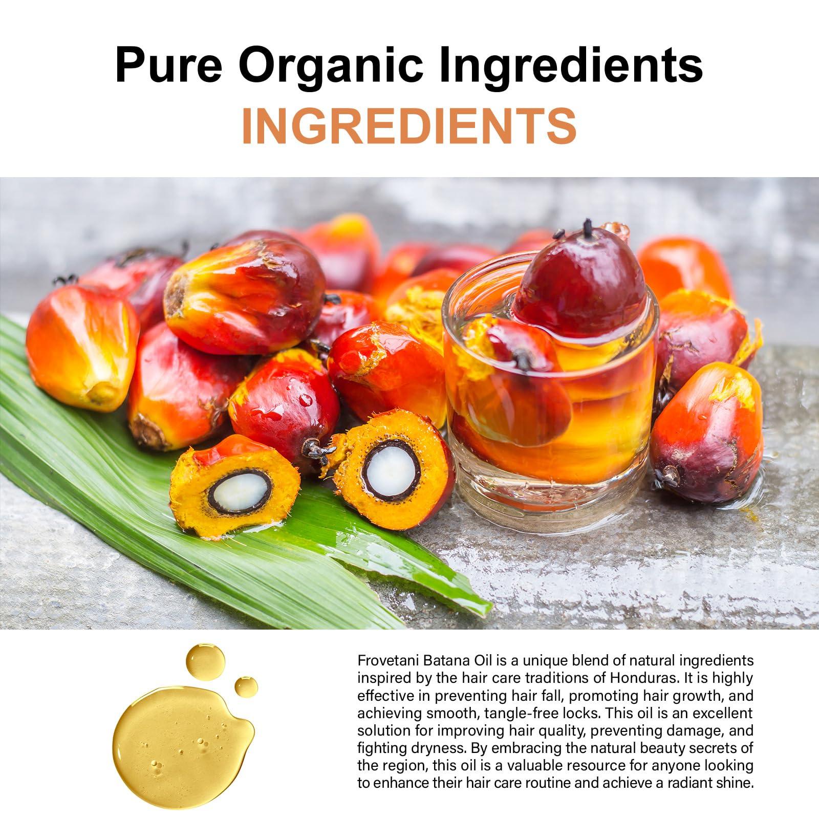 Frovetani Frovetani Batana Oil from Honduras for Hair Growth, 100% Organic Raw , Promotes Hair Thickness, Healthier & Strengthening, Prevents Hair Loss 7.8FL.OZ