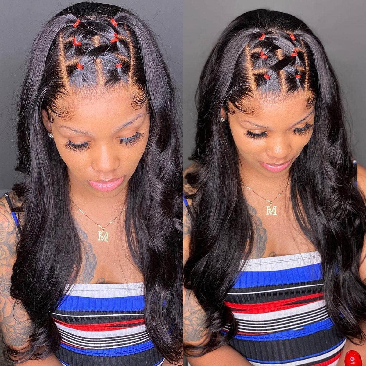 BEEOS BEEOS HD Lace Closure Wig 180% Desnity 5x5 SKINLIKE Real HD Lace Human Hair Body Wave Wig Pre-plucked Vivid Clean Hairline Bleached Knots Natural Color 30 Inch