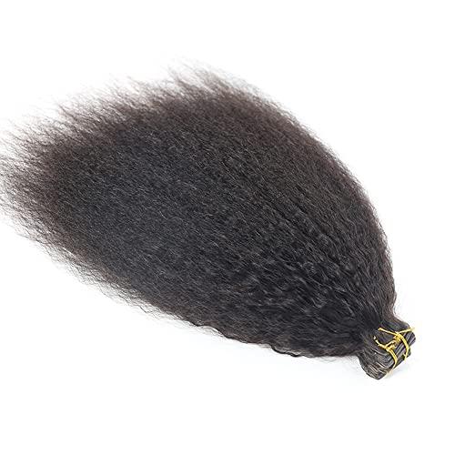 YiXing Kinky Straight Tape In Hair Extensions Human Hair YiXing Tape Extensions Human Hair 200g/Bundle,80Pcs Seamless Tape Ins for Black Women Braided Remy Hair 10Inch