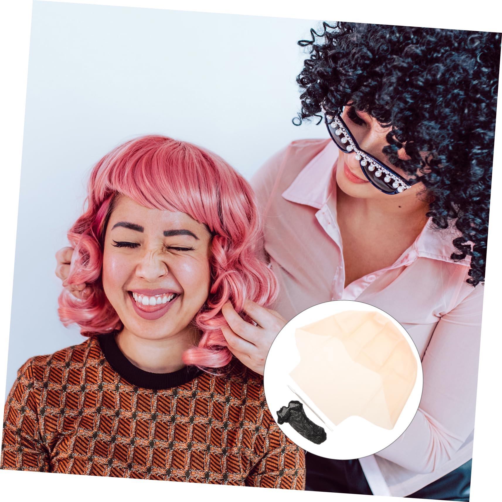 MERRYHAPY MERRYHAPY Elastic Latex Bald Cap Set Bald for Adults Bald Cap Wig Makeup Halloween Costume