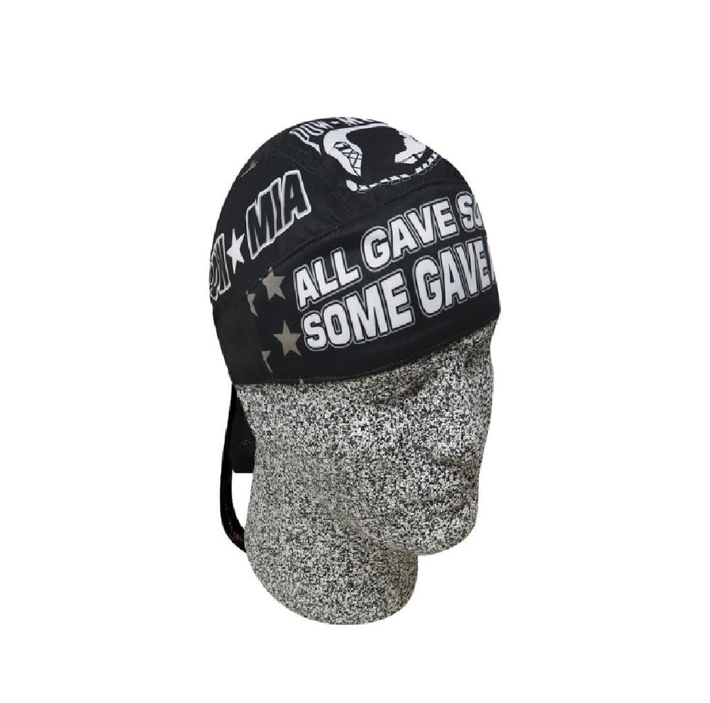 Generic Black White POW MIA Prisoner of War Missing in Action Logo Military Headwrap Head Wrap Durag Doo Rag with Sweatband