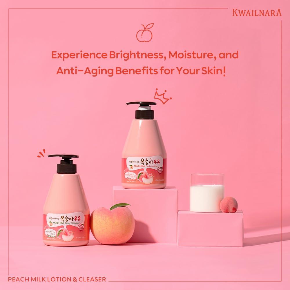 WELCOS WELCOS KWAILNARA Peach Milk Body Lotion  Korean Body Lotion for Smooth & Soft Skin 560 g / 19.75 Fl. Oz