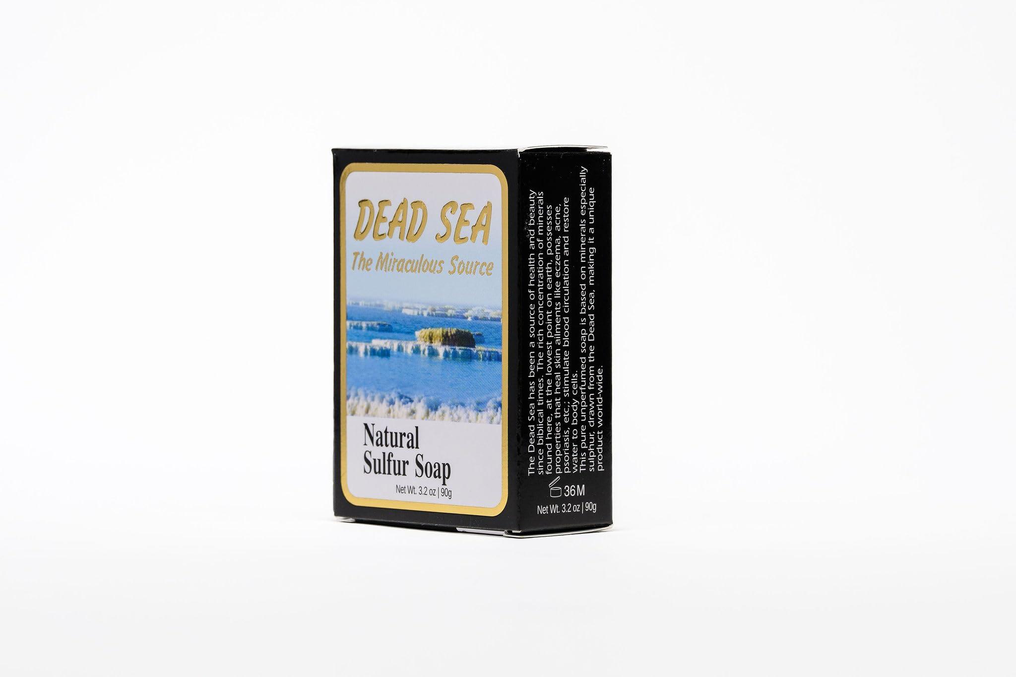 J. Malki Products Malki Dead Sea Products Natural Sulfur Soap | Natural Face & Body Sulfur Soap Bar | Soothe Acne and Dry Skin Naturally