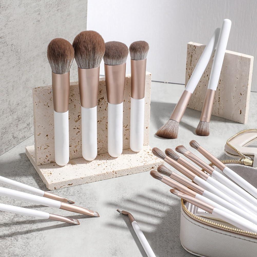 Skipdr 18Pcs makeup brush set pearlescent white makeup tools high-end super soft bristle quick-drying makeup brush eye shadow brush set