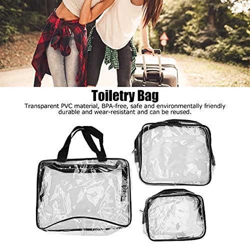 Uplory Uplory Makeup Bag, Cosmetic Bag Pvc Transparent Thickness Easy To Clean Ell Structured Sturdy Zip Fastener, 3Pcs Travel Toiletry Bag For Travel Gym Bathroom Bedroom Daily Carry