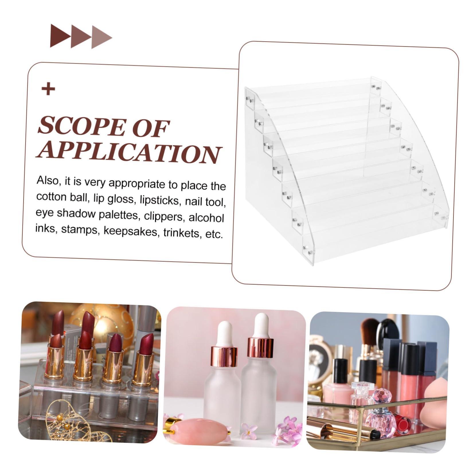 OHPHCALL OHPHCALL Lipstick Nail Polish Display Rack Acrylic 7-Layer Storage Modern Makeup Organizer