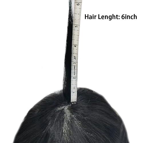 F M FACE MIRACLE NEW YORK F M FACE MIRACLE NEW YORK Mens Toupee Hair System For Men 0.06mm Super Thin Skin V-looped Mens Hair Replacement System Natural Hairline Toupee For Men Poly Skin8 X10#1B Off Black-100% density