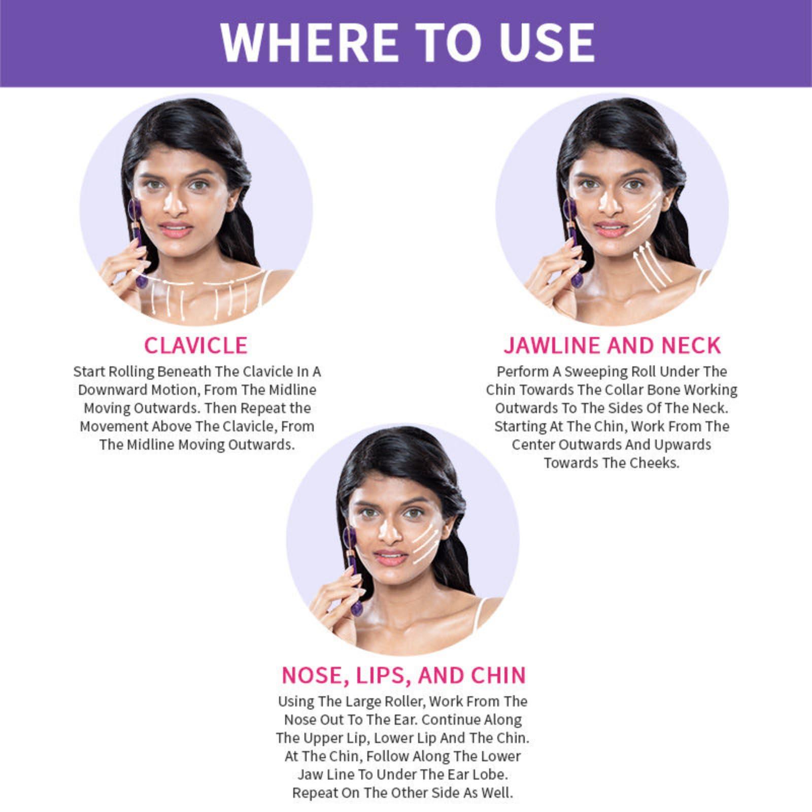 Nykaa Naturals Nykaa Naturals Amethyst Face Roller - Diminishes Fine Lines and Wrinkles - Natural Crystals for Skin Calming - Tones and Sculpts Skin - 1 pc