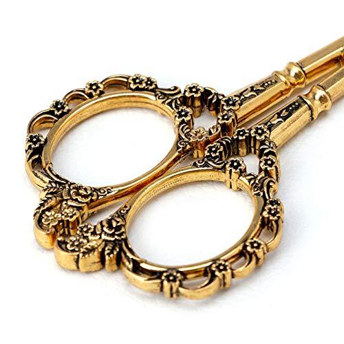 EBANKU Professional Manicure Scissors, EBANKU Vintage Stainless Steel Cuticle Precision Beauty Grooming for Nail, Facial Hair, Eyebrow, Eyelash, Nose Hair (Gold)