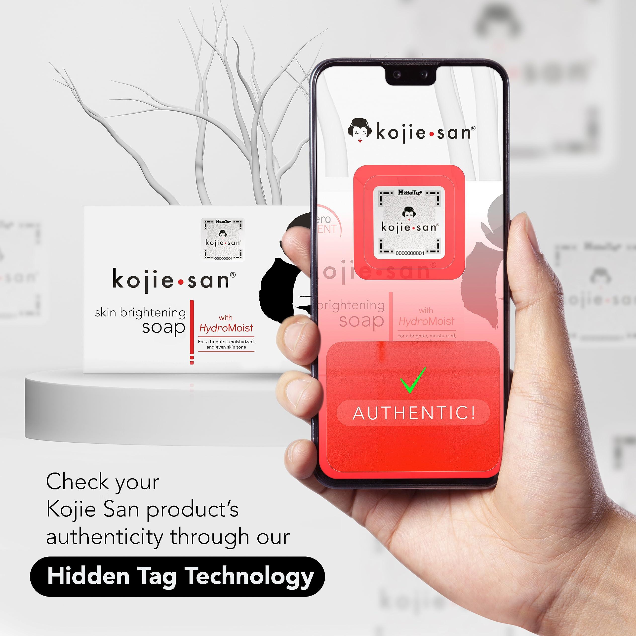 Kojie San Kojie San Skin Brightening Soap - Original Kojic Acid Soap that Reduces Dark Spots, Hyperpigmentation, & Scars with Exfoliating Soap Net Included  135g x 6 Bars