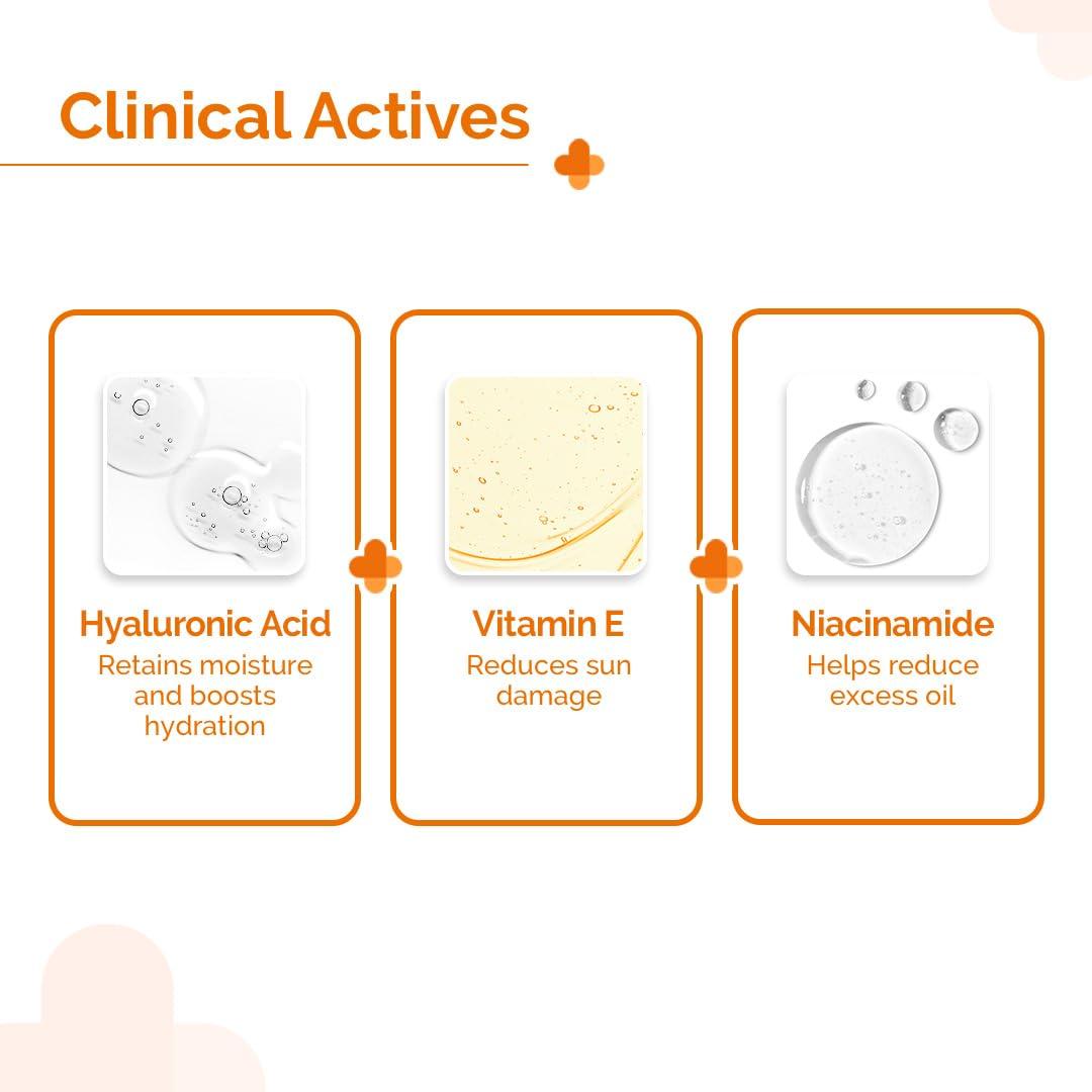 The Derma Co The Derma Co 1% Hyaluronic Sunscreen Aqua Gel with SPF 50 & PA++++ | Broad Spectrum UVA/B & Blue Light Protection | Lightweight & Quick Absorbing with Vitamin E | 1.76 Oz/50g