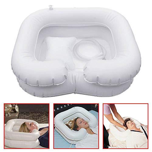 LIUsj JUNST Inflatable Sink Wash Basin Inflatable Shampoo Basin Tub Portable Hair Washing Bowl with Pillow for The Elderly, Disabled, Bedridden and Handicapped in Bed Washing Hair