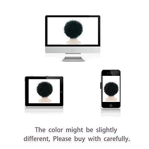 BECUS BECUS 8inch Afro Wig for Black men Short Kinky Curly 100% Human Hair Wigs for Black Men Short African American Male Afro Wig (Natural Spiral Black #1B)