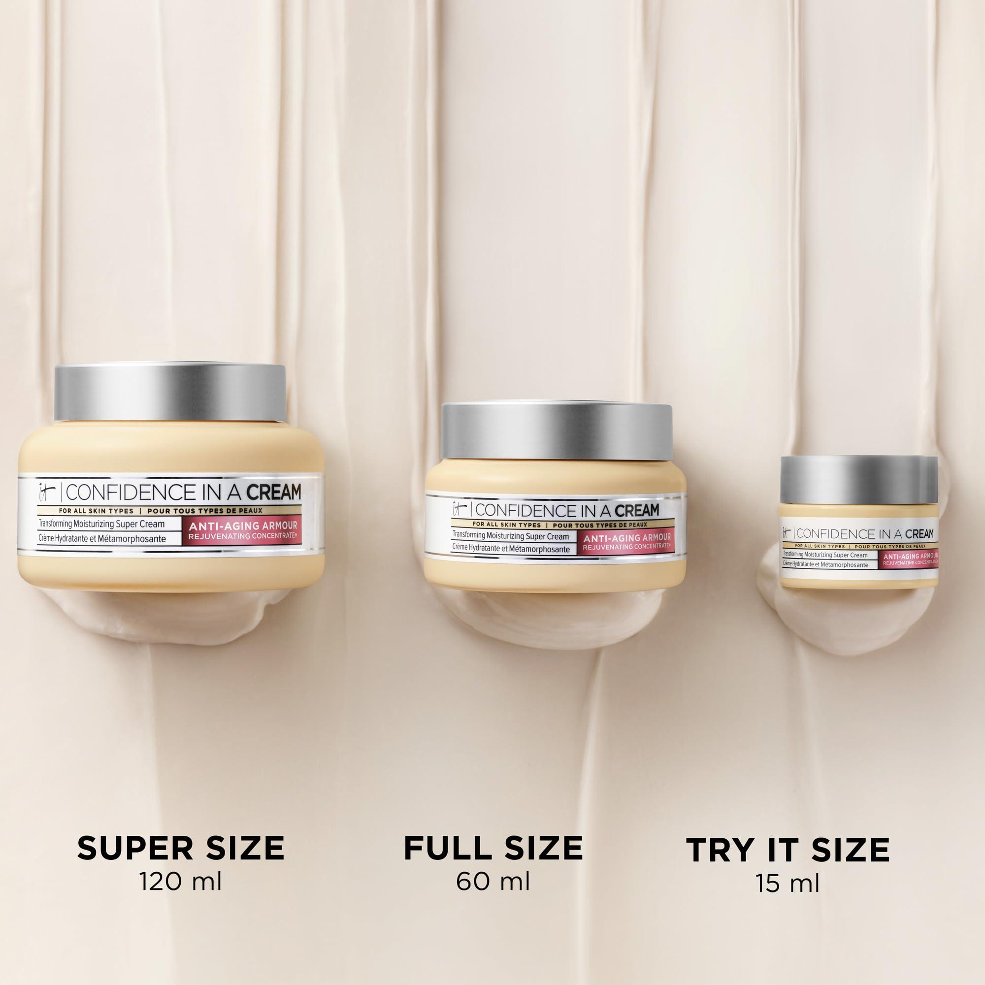 IT Cosmetics IT Cosmetics Confidence in a Cream Jumbo - Hydrating & Anti Aging Face Moisturizer, Visibly Reduces Fine Lines, Wrinkles & Signs of Aging, Repairs Skin Barrier, With Squalane & Ceramides - 4 fl oz