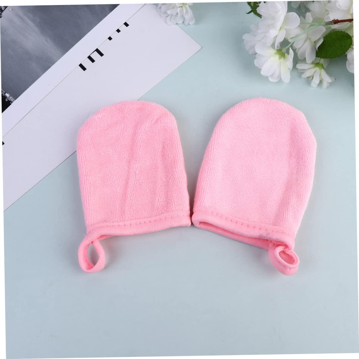 Healeved Healeved 3pcs Makeup Remover Gloves Facial Exfoliating Gloves Lint Wipes Makeup Wipes Scrub Gloves Exfoliating Nail Wipes for Gel Polish Face Wipes for Oily Skin Scrubber Skin Wipes Pink
