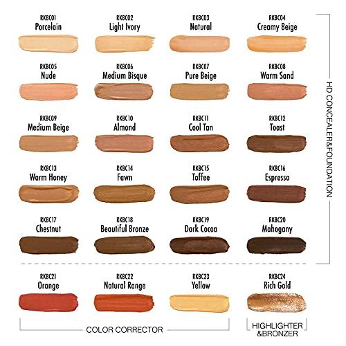 Ruby Kisses Ruby Kisses HD Concealer & Foundation Flawless Full Cover Brush Face Makeup (Warm Sand)