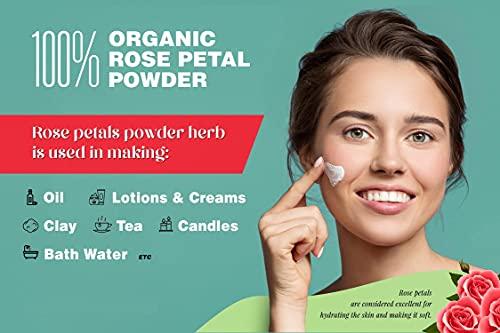 HENNA COSMETICS CYPRI Rose Petal Powder For Facial/Hair Mask Formulation, Skin 100% Organic | 100 Grams (3.53 ounces)| Henna Cosmetics