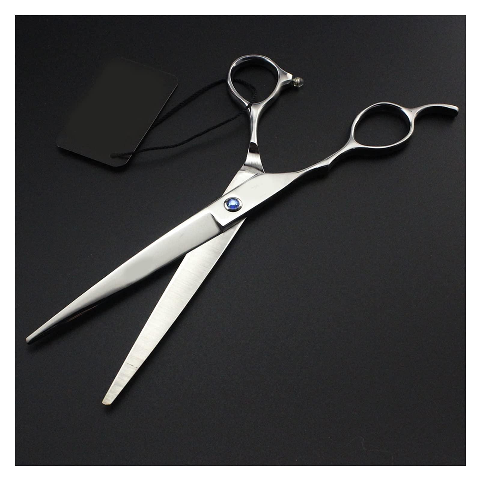 YUSIWOAL Hair Cutting Shears Barber Scissors, Left-Hand Hairdressing Scissors, 7 Inch Hairdressing Scissors, Large Silver Scissors for Men Women/Salon/Home/Stylist