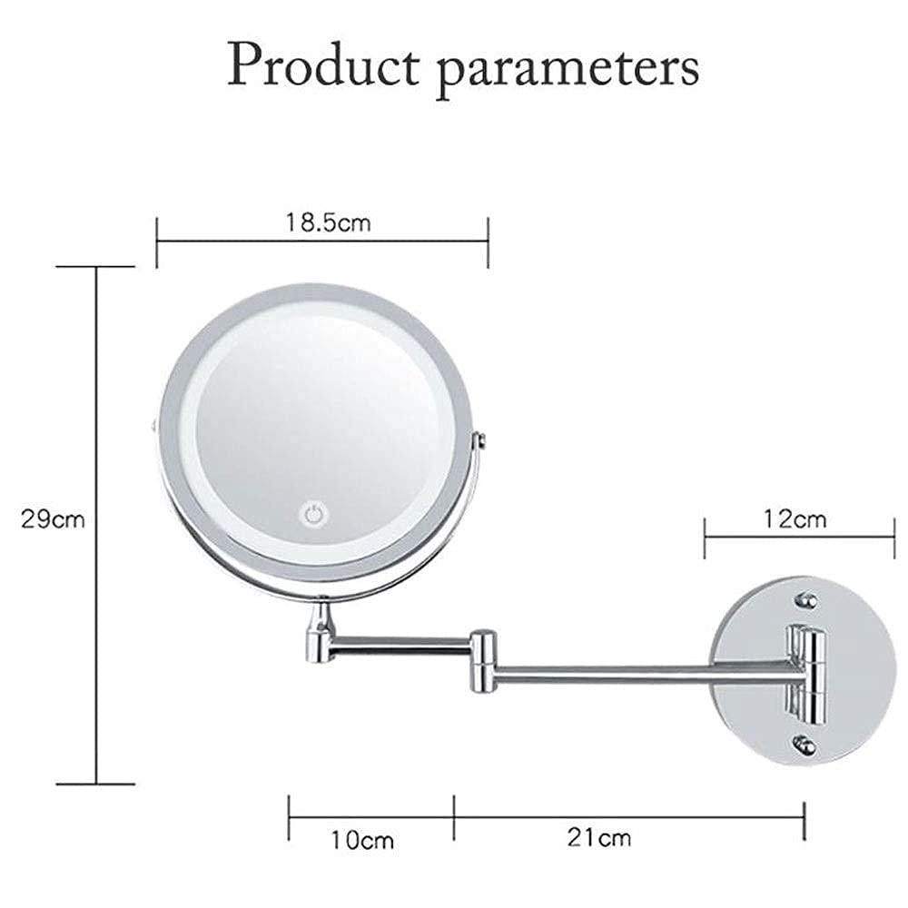 FSSSAZZZZZZZZZZZ Vanity Mirror, Makeup Mirror Vanity Mirror Bathroom Makeup Mirror,Magnifying Wall Mounted Swivel LED Vanity Mirror for Bathroom Hotels Dressing Tables Bedroom Cosmetic Mirror Home