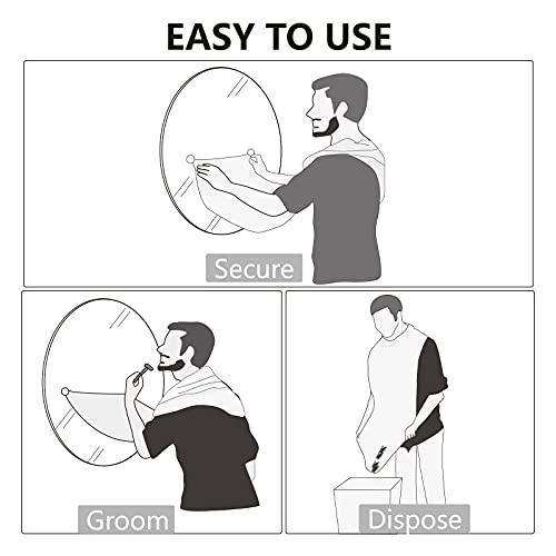 Kingsmile Kingsmile Beard Hair Catcher, Beard Bib Apron for Men, Beard Bib & Beard Apron, Beard Catcher with 2 Suction Cups, Hair Clippings Catcher, Shaving Apron for Shaving & Trimming, Waterproof Black
