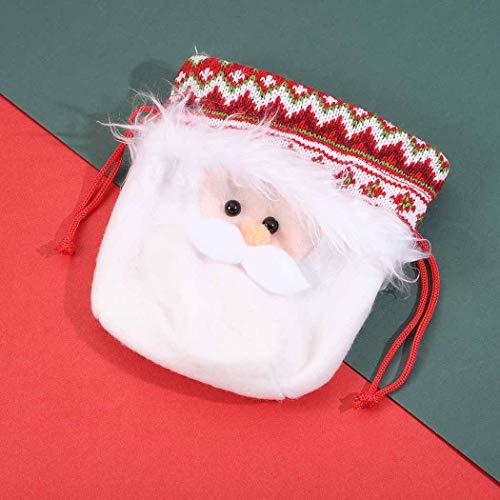 Bomine Bomine Christmas Drawstring Goodie Bags Santa Xmas Gift Reusable Goody Bags Tree Decorations Party for for Adult and Children (Beard)