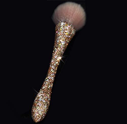 Bestbling Bestbling Bling Rhinestone Large Mineral Powder Brush Makeup Brush Cosmetic Brush Foundation brush Perfect For Large Coverage Powder Bronzer Blush Blending Buffing 1 piece (Gold)